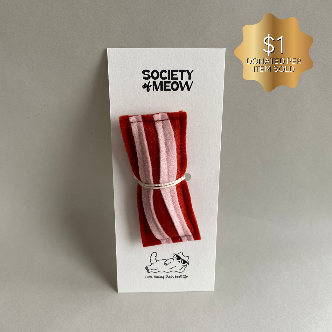 Bacon Strip Cat Toy with Catnip